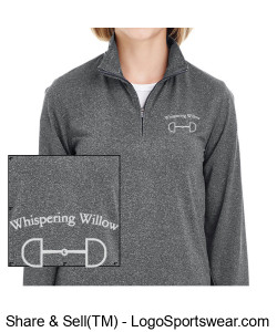 Ladies Cool and Dry Heathered Performance Quarter-Zip- Embroidered Design Zoom